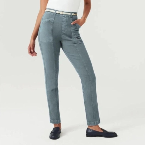 Spanx Stretch Twill Straight Leg Pant - Hazy Blue Grey - Women’s M - Picture 1 of 10